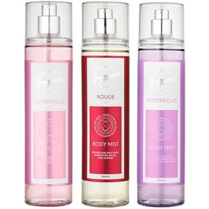 Designer Fragrances 3 Pack Assorted Bundle Tu Est Belle Rouge Mysterious Women's Feminine Body Mist Sprays For Silky Soft, Beautifully Smelling Divine & Fresh Skin, Great Gifts 250ml Designer Fragrances 3 Pack Assorted Bundle Tu Est Belle Rouge Mysterious Women's Feminine Body Mist Sprays For Silky Soft, Beautifully Smelling Divine & Fresh Skin, Great Gifts 250ml