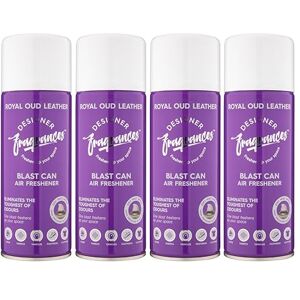 Designer Fragrances 4 Pack Royal Oud Leather Air Freshener Blast Cans For Home & Vehicles – Natural Oils, Luxury Lasting Smell, Dry Mist Quick Release Spray – Deodorise & Neutralise Odours – 400ml Designer Fragrances 4 Pack Royal Oud Leather Air Freshener Blast Cans For Home & Vehicles – Natural Oils, Luxury Lasting Smell, Dry Mist Quick Release Spray – Deodorise & Neutralise Odours – 400ml