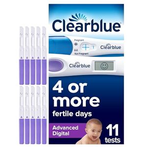 Clearblue 10 Advanced Digital Ovulation Tests and 1 Pregnancy Test Kit – Typically IDENTIFIES at Least 2X More Fertile Days vs LH only Ovulation Test Strips, Double Your Chances of Getting Pregnant Clearblue 10 Advanced Digital Ovulation Tests and 1 Pregnancy Test Kit – Typically IDENTIFIES at Least 2X More Fertile Days vs LH only Ovulation Test Strips, Double Your Chances of Getting Pregnant