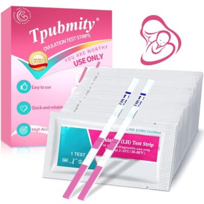 Tpubmity 50 Pieces Ovulation Test Strips, Fertility Predictor Testing Sticks, Individually Wrapped Ovulation Pregnancy Test, Highly Sensitive Tests, Fast and Accurate Results, Easy to Use, Clean Hygienic Tpubmity 50 Pieces Ovulation Test Strips, Fertility Predictor Testing Sticks, Individually Wrapped Ovulation Pregnancy Test, Highly Sensitive Tests, Fast and Accurate Results, Easy to Use, Clean Hygienic