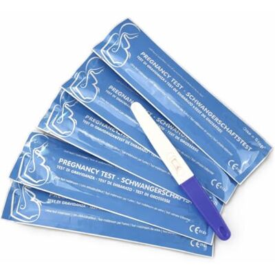 One Step Early Pregnancy Test, 25mIU hCG Midstream Urine Test Strips, 5 Pack One Step Early Pregnancy Test, 25mIU hCG Midstream Urine Test Strips, 5 Pack