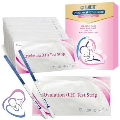 Sikeydels 50 Pieces Ovulation Test Strips, Easy Home Ovulation Tests, One Step Ovulation Strips 20miu/ml Test, Rapid Detection Pregnancy Test, Highly Sensitive, Accurate Results Sikeydels 50 Pieces Ovulation Test Strips, Easy Home Ovulation Tests, One Step Ovulation Strips 20miu/ml Test, Rapid Detection Pregnancy Test, Highly Sensitive, Accurate Results