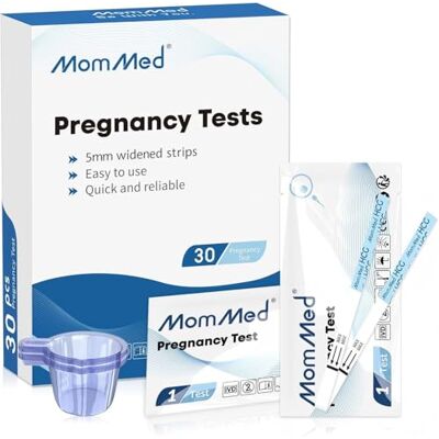 MOMMED Pregnancy Tests(HCG30),Pregnancy Test stripswith 30 Urine Cups for Early Detection, Rapid and Accurate Results, Easy to Use and Read Fertility Tests for Women MOMMED Pregnancy Tests(HCG30),Pregnancy Test stripswith 30 Urine Cups for Early Detection, Rapid and Accurate Results, Easy to Use and Read Fertility Tests for Women
