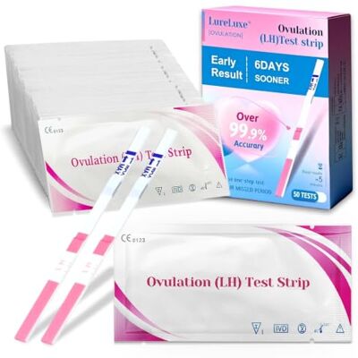 Uheltosly 50 Pieces Ovulation Test Strips, Ovulation Predictor Kit, Ovulation Monitoring Tests,Fast Response Pregnancy Test,Individually Wrapped,Quick Testing Uheltosly 50 Pieces Ovulation Test Strips, Ovulation Predictor Kit, Ovulation Monitoring Tests,Fast Response Pregnancy Test,Individually Wrapped,Quick Testing
