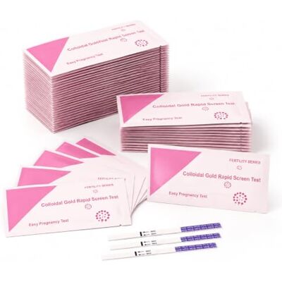 Avvchuy 90Pcs 25mIU/ml Pregnancy Test Strips, Individually Wrapped Easy at Home Tests, Highly Sensitive Avvchuy 90Pcs 25mIU/ml Pregnancy Test Strips, Individually Wrapped Easy at Home Tests, Highly Sensitive