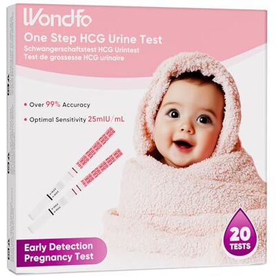 Wondfo Pregnancy Test Strips, 25 MIU/mL Sensitivity, 20 Pack Wondfo Pregnancy Test Strips, 25 MIU/mL Sensitivity, 20 Pack