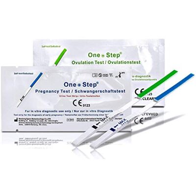 One Step 40 x Ovulation/Fertility Tests (20mIU) + 10 x Pregnancy Tests (10mIU) Home Urine Test Strips One Step 40 x Ovulation/Fertility Tests (20mIU) + 10 x Pregnancy Tests (10mIU) Home Urine Test Strips