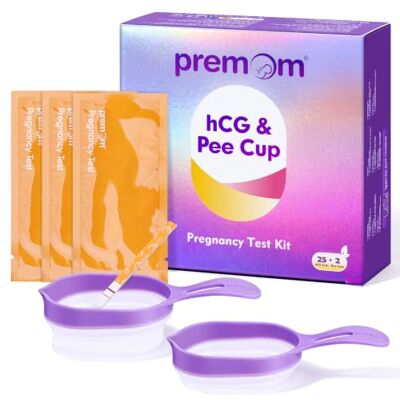 Premom Early Detection Pregnancy Test: 25 Pregnancy Test Strips + 2 Reusable Cups 10 MIU/mL Sensitive Ultra Early Home Fertility Test, Powered by Ovulation Predictor Premom Early Detection Pregnancy Test: 25 Pregnancy Test Strips + 2 Reusable Cups 10 MIU/mL Sensitive Ultra Early Home Fertility Test, Powered by Ovulation Predictor