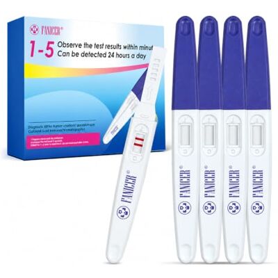 Aubeifou 5 Pregnancy Tests, Early Detection HCG Test Kit, Fast Result individually wrapped HCG pregnancy tests,fast result reading and convenient home testing for private use Aubeifou 5 Pregnancy Tests, Early Detection HCG Test Kit, Fast Result individually wrapped HCG pregnancy tests,fast result reading and convenient home testing for private use