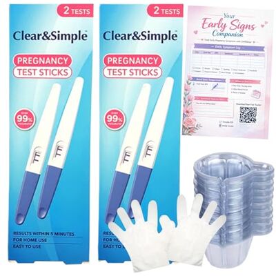Pearls & Flowers Pregnancy Test Kit – 20 MIU Sensitivity – 4 Pregnancy Test Sticks with Urine Cups, Disposable Gloves & Digital Symptom Tracker – Early Detection Home Testing Bundle Pearls & Flowers Pregnancy Test Kit – 20 MIU Sensitivity – 4 Pregnancy Test Sticks with Urine Cups, Disposable Gloves & Digital Symptom Tracker – Early Detection Home Testing Bundle
