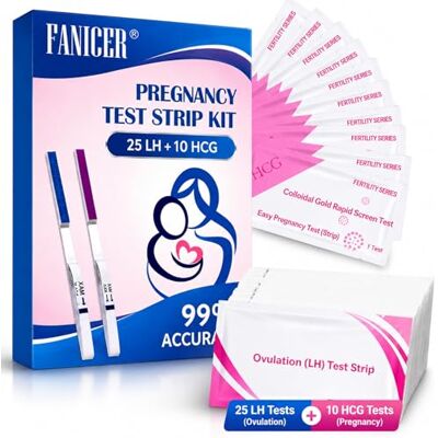 DiviDermy LH & HCG Test, 25 Ovulation Test Strips & 10 Early Pregnancy Test Strips Easy Home Testing, Highly Accurate, Ideal for Women Tracking Peak Fertility Days Daily DiviDermy LH & HCG Test, 25 Ovulation Test Strips & 10 Early Pregnancy Test Strips Easy Home Testing, Highly Accurate, Ideal for Women Tracking Peak Fertility Days Daily