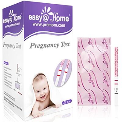 Easy@Home 25 Pregnancy Test Strips for Early Detection 10 mIU/ml, Fertility Test Kit, 25 HCG Easy@Home 25 Pregnancy Test Strips for Early Detection 10 mIU/ml, Fertility Test Kit, 25 HCG