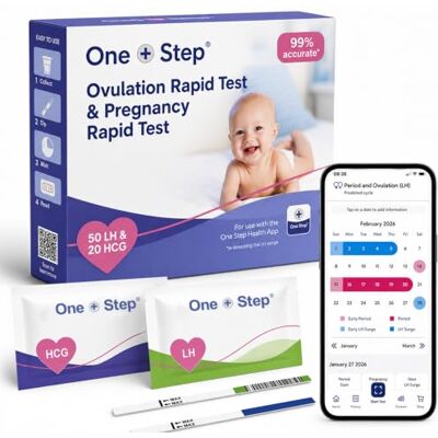 One Step Ovulation & Pregnancy Test Kit, 50 LH & 20 HCG Tests Fertility Test Kit with App Tracking To Detect LH Surge And Early Pregnancy. Ideal For Women Trying For A Baby. One Step Ovulation & Pregnancy Test Kit, 50 LH & 20 HCG Tests Fertility Test Kit with App Tracking To Detect LH Surge And Early Pregnancy. Ideal For Women Trying For A Baby.