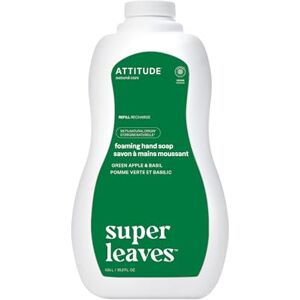 ATTITUDE Foaming Hand Soap, EWG Verified, Plant and Mineral-Based Ingredients, Vegan and Cruelty-free Personal Care Products, Green Apple & Basil, Bulk Refill, 35.2 Fl Oz ATTITUDE Foaming Hand Soap, EWG Verified, Plant and Mineral-Based Ingredients, Vegan and Cruelty-free Personal Care Products, Green Apple & Basil, Bulk Refill, 35.2 Fl Oz