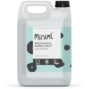 Miniml All Natural Body Wash and Bubble Bath 5L Refill Moisturising Tea Tree and Mint Sensitive Skin Eco Shower Gel Bath Soak Vegan Friendly Hand, Face & Body High Foam Scrub Miniml All Natural Body Wash and Bubble Bath 5L Refill Moisturising Tea Tree and Mint Sensitive Skin Eco Shower Gel Bath Soak Vegan Friendly Hand, Face & Body High Foam Scrub