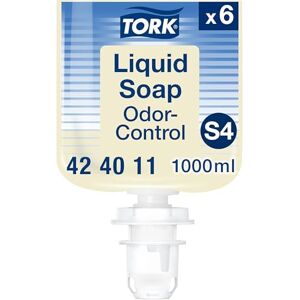 Tork Odour-Control Liquid Soap, Removes food odours, gentle on skin, dermatologically tested 6 x 1000ml bottles, Compatible with S4 systems (424011) Tork Odour-Control Liquid Soap, Removes food odours, gentle on skin, dermatologically tested 6 x 1000ml bottles, Compatible with S4 systems (424011)
