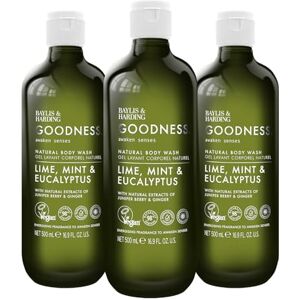Baylis & Harding Goodness Awaken Lime, Mint & Eucalyptus Body Wash, 500 ml (Pack of 3) Vegan Friendly Baylis & Harding Goodness Awaken Lime, Mint & Eucalyptus Body Wash, 500 ml (Pack of 3) Vegan Friendly