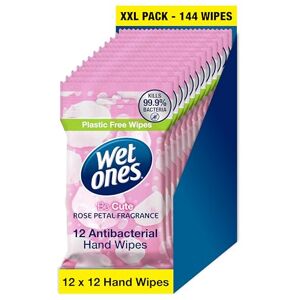 Wet Ones Be Cute, Plastic Free Anti-bacterial Bio-degradable Hand Wipes, 144 Total 12 packs of 12 wipes Wet Ones Be Cute, Plastic Free Anti-bacterial Bio-degradable Hand Wipes, 144 Total 12 packs of 12 wipes