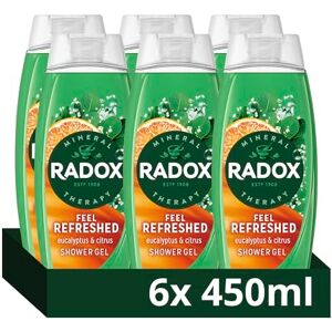 Radox Mineral Therapy Feel Refreshed Shower Gel Body Wash uniquely blended with herbs, minerals and a eucalyptus & citrus oil fragrance for a refreshing experience 6x 450 ml Radox Mineral Therapy Feel Refreshed Shower Gel Body Wash uniquely blended with herbs, minerals and a eucalyptus & citrus oil fragrance for a refreshing experience 6x 450 ml