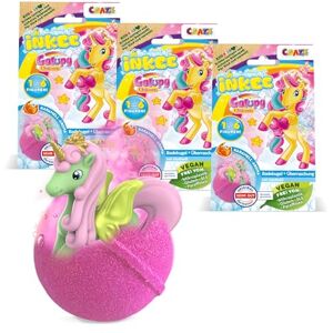 INKEE Galupy Unicorn Bath Bombs for Kids 3 Pack – 3X 100g Bubble Bath Fizzers with Collectible Unicorn Figures, Caramel Scent & Jojoba Oil – Fun Gift Idea for Children Age 3+ INKEE Galupy Unicorn Bath Bombs for Kids 3 Pack – 3X 100g Bubble Bath Fizzers with Collectible Unicorn Figures, Caramel Scent & Jojoba Oil – Fun Gift Idea for Children Age 3+