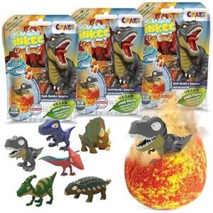 INKEE Surprise Dino Bath Bombs for Kids – 3 Pack Egg-Shaped Fizzies with Dinosaur Bath Toy Inside – Peach Iced Tea Scented Bath Gift Set for Children Age 3 and Up INKEE Surprise Dino Bath Bombs for Kids – 3 Pack Egg-Shaped Fizzies with Dinosaur Bath Toy Inside – Peach Iced Tea Scented Bath Gift Set for Children Age 3 and Up