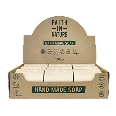 FAITH IN NATURE Natural Lavender Hand Soap Bar Box Set, Relaxing, Vegan & Cruelty Free, No SLS or Parabens, 18 x 100g FAITH IN NATURE Natural Lavender Hand Soap Bar Box Set, Relaxing, Vegan & Cruelty Free, No SLS or Parabens, 18 x 100g