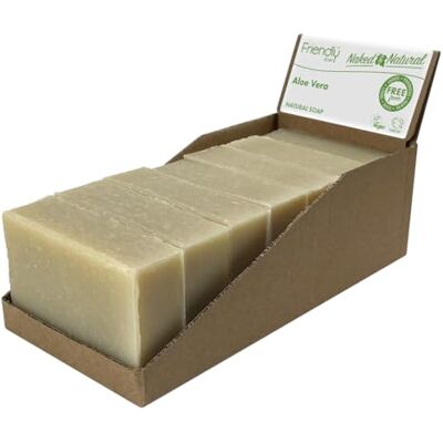 Friendly Soap - Naked and Natural Aloe Vera Soap - 7 x 95g - Palm oil-free - Soap Friendly Soap - Naked and Natural Aloe Vera Soap - 7 x 95g - Palm oil-free - Soap