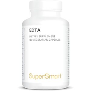 SUPERSMART EDTA Powerful Antioxidant Supports Body Detoxification Against Heavy Metals Helps Cleanse Your Arteries Ethylenediaminetetraacetic Acid 1000 mg Vegan Gluten-Free SUPERSMART EDTA Powerful Antioxidant Supports Body Detoxification Against Heavy Metals Helps Cleanse Your Arteries Ethylenediaminetetraacetic Acid 1000 mg Vegan Gluten-Free