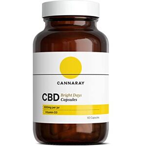 CANNARAY CBD Capsules, 600mg Immunity Support & Reduce Tiredness with Vitamin D3, Vitamin C and Zinc Vegan & THC-Free (60 Capsules) CANNARAY CBD Capsules, 600mg Immunity Support & Reduce Tiredness with Vitamin D3, Vitamin C and Zinc Vegan & THC-Free (60 Capsules)