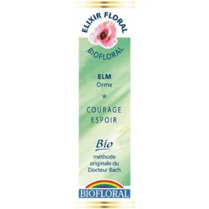 Biofloral Elm 11 Bach Flower Doctor Bach Floral Elixir Elm Dropper Courage and Hope 20 Ml