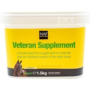 NAF Veteran Supplement 1.5kg – Complete Daily Nutritional Support for Older Horses – With Vitamins, Minerals & Joint Support – Promotes Vitality, Mobility & Condition NAF Veteran Supplement 1.5kg – Complete Daily Nutritional Support for Older Horses – With Vitamins, Minerals & Joint Support – Promotes Vitality, Mobility & Condition