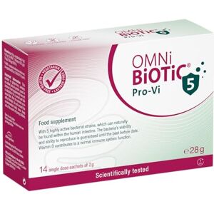 OMNi BiOTiC Pro-Vi 5 14 sachets (28 g) 5 Bacterial strains Combined with Vitamin D for Your Immune System Powder Vegetarian Gluten-Free Lactose-Free for Daily use OMNi BiOTiC Pro-Vi 5 14 sachets (28 g) 5 Bacterial strains Combined with Vitamin D for Your Immune System Powder Vegetarian Gluten-Free Lactose-Free for Daily use