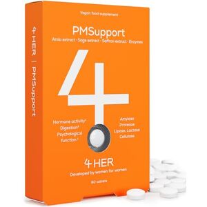 4 HER PMSupport PMS Supplements for Women 60 Vegan Tablets for Premenstrual Support and Hormone Balance for Women with Digestive Enzymes, Sage Extract, Amla Berry Extract, Saffron Extract 4 HER PMSupport PMS Supplements for Women 60 Vegan Tablets for Premenstrual Support and Hormone Balance for Women with Digestive Enzymes, Sage Extract, Amla Berry Extract, Saffron Extract