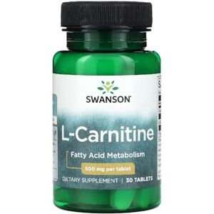 Swansons Swanson L-Carnitine 500mg Cellular Energy & Fat Metabolism Support Free-Form Amino Acid 30 Tablets Swansons Swanson L-Carnitine 500mg Cellular Energy & Fat Metabolism Support Free-Form Amino Acid 30 Tablets
