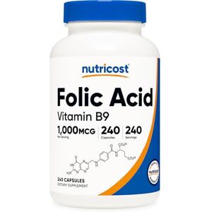 Nutricost Folic Acid (Vitamin B9) 1000 mcg, 240 Capsules Nutricost Folic Acid (Vitamin B9) 1000 mcg, 240 Capsules