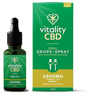 Vitality CBD Drops, Spray in MCT Oil 2400 mg, Lemon, 30 ml, NO THC Vitality CBD Drops, Spray in MCT Oil 2400 mg, Lemon, 30 ml, NO THC