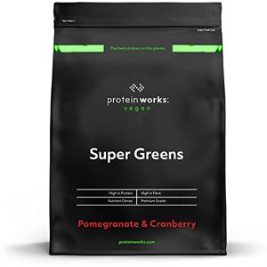 Protein Works Super Greens Powder, Nutrient Dense Detox Shake, Supports Immune System, Vegan, 83 Shakes, Pomegranate & Cranberry, 1kg Protein Works Super Greens Powder, Nutrient Dense Detox Shake, Supports Immune System, Vegan, 83 Shakes, Pomegranate & Cranberry, 1kg