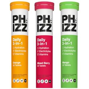 Phizz Electrolytes, Multivitamin & Hydration Tablets 60 Effervescent Rehydration Electrolyte Tablets 18 Vitamins & Minerals, Vitamin C, Vegan & Low Calorie Phizz Electrolytes, Multivitamin & Hydration Tablets 60 Effervescent Rehydration Electrolyte Tablets 18 Vitamins & Minerals, Vitamin C, Vegan & Low Calorie