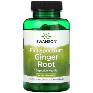 Swansons Swanson Ginger Root 540mg Traditional Digestive & Motion Support Whole Root Herbal Formula 100 Capsules Swansons Swanson Ginger Root 540mg Traditional Digestive & Motion Support Whole Root Herbal Formula 100 Capsules