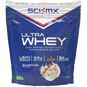 SCI-MX Ultra Whey Protein Muscle Building & Recovery Powder with Naturally Occurring Glutamine & Amino Acids Banoffee Flavour 800g (18 Servings) SCI-MX Ultra Whey Protein Muscle Building & Recovery Powder with Naturally Occurring Glutamine & Amino Acids Banoffee Flavour 800g (18 Servings)