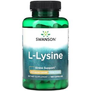 Swansons Swanson L-Lysine Free-from Formula Essential Amino Acid for Immune & Collagen Support 500mg per Capsule 100 Capsules Swansons Swanson L-Lysine Free-from Formula Essential Amino Acid for Immune & Collagen Support 500mg per Capsule 100 Capsules
