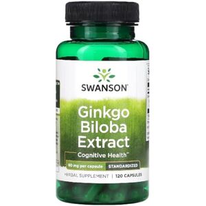 Swansons Swanson Ginkgo Biloba 60mg Standardized 24% Extract for Cognitive & Circulatory Support 120 Capsules Swansons Swanson Ginkgo Biloba 60mg Standardized 24% Extract for Cognitive & Circulatory Support 120 Capsules