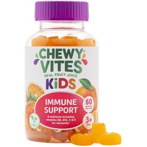 Chewy Kids Immune Support, 60 Kids Vitamins Gummies, High Strength Vitamin D, Vit C, B6, B12, Zinc, Selenium, 2 Months Supply, Real Fruit Juice, Vegan, Age 3 +, Orange Flavour Chewy Kids Immune Support, 60 Kids Vitamins Gummies, High Strength Vitamin D, Vit C, B6, B12, Zinc, Selenium, 2 Months Supply, Real Fruit Juice, Vegan, Age 3 +, Orange Flavour