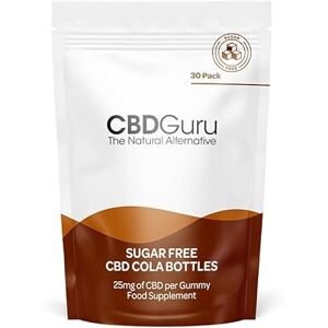 CBD Guru Sugar Free CBD Cola Bottles 25mg 30 Pack Cola Flavour Broad Spectrum CBD Bottles for Sleep & Anxiety Support, 750mg Total CBD CBD Guru Sugar Free CBD Cola Bottles 25mg 30 Pack Cola Flavour Broad Spectrum CBD Bottles for Sleep & Anxiety Support, 750mg Total CBD