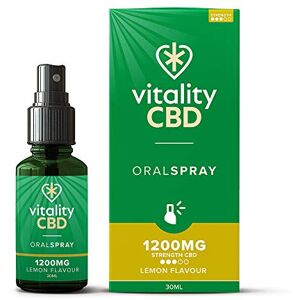 Vitality CBD Oral Spray in MCT Oil, 1200 mg, Lemon, 30 ml, NO THC Vitality CBD Oral Spray in MCT Oil, 1200 mg, Lemon, 30 ml, NO THC