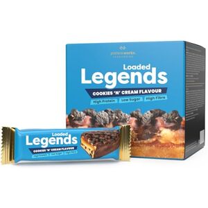 THE PROTEIN WORKS Protein Works Loaded Legend Bars 14g Protein 12 Pack x 47g Low Sugar Cookies 'n' Cream THE PROTEIN WORKS Protein Works Loaded Legend Bars 14g Protein 12 Pack x 47g Low Sugar Cookies 'n' Cream