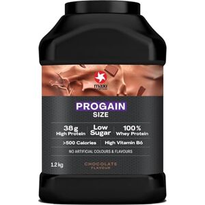 MaxiNutrition Progain Whey Protein Powder Sports Supplement Shake for Size and Mass Chocolate, 1.2kg 10 Servings MaxiNutrition Progain Whey Protein Powder Sports Supplement Shake for Size and Mass Chocolate, 1.2kg 10 Servings