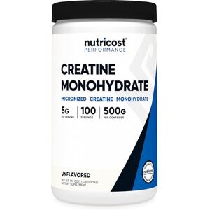 Nutricost Creatine Monohydrate Micronized Powder 500G, 5000mg Per Serv (5g) 100 Servings for Endurance, Muscle Growth, Athletic Performance and Recovery Nutricost Creatine Monohydrate Micronized Powder 500G, 5000mg Per Serv (5g) 100 Servings for Endurance, Muscle Growth, Athletic Performance and Recovery