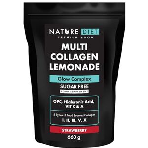 Nature Diet Multi Collagen Lemonade Strawberry 5 Types of Collagen 660g 60-Day Supply Sugar-Free Glow Complex with Hyaluronic Acid, Vitamin C & A Nature Diet Multi Collagen Lemonade Strawberry 5 Types of Collagen 660g 60-Day Supply Sugar-Free Glow Complex with Hyaluronic Acid, Vitamin C & A