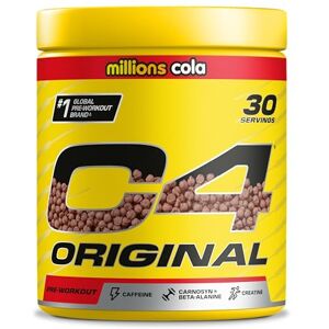 Cellucor C4 Original Pre Workout Powder, Cola, 30 Servings Zero Sugar Pre Workout Energy Drink Powder with 150mg Caffeine, 1500mg Creatine Monohydrate, 1600mg Beta Alanine Cellucor C4 Original Pre Workout Powder, Cola, 30 Servings Zero Sugar Pre Workout Energy Drink Powder with 150mg Caffeine, 1500mg Creatine Monohydrate, 1600mg Beta Alanine